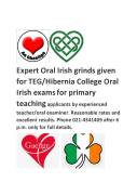 Expert Oral Irish grinds given for the Hibernia College Irish entry exam