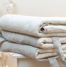 Natural Linen Blankets, Bed Throws, Linen Bedding