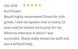 Hibernia / TEG B1 Irish Interview Grinds Available from Experienced Tutor