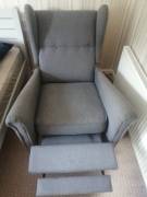 IKEA GREY EXTENDABLE ARMCHAIR 