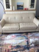 Cream leather Sofa 
