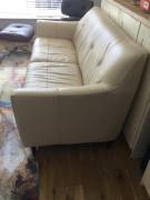 Cream leather Sofa 