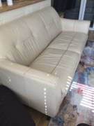Cream leather Sofa 