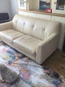 Cream leather Sofa 