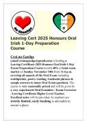 Leaving Cert 2025 Oral Irish 1-Day Preparation Course in early November