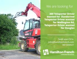 360 Teleporter & Teleporter Drivers wanted for Cork. 360 Teleporter & Teleporter Drivers wanted for Cork.