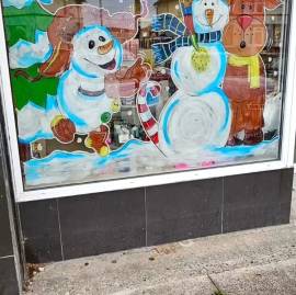 Christmas window painting 
